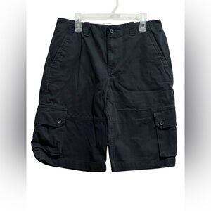 Chaps Black Cargo Shorts Boys Size 18 Cotton Outdoor Pockets